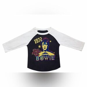 Rowdy Sprout David Bowie Raglan Baby Graphic Tee 100% Recycled Cotton 3-6 Months
